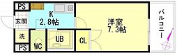 シャンテ中垣 1Kの間取図画像