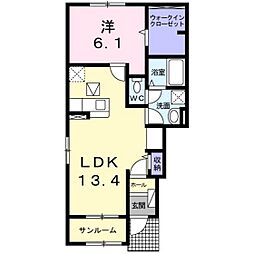 イリニ2 1LDKの間取図画像