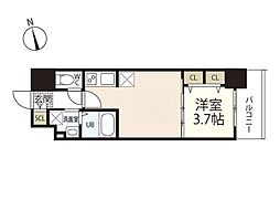 BPRレジデンス国泰寺 1LDKの間取図画像