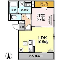 ヴェールビレッジ三戸 1LDKの間取図画像