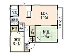 イーストスクエアB 2LDKの間取図画像