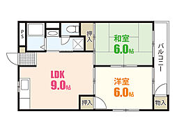 小川マンション 2LDKの間取図画像