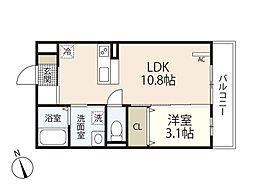 Ks003 1LDKの間取図画像