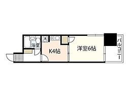 ダイアパレス舟入本町 1DKの間取図画像