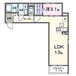ケイ・カドヤ 1LDKの間取図画像