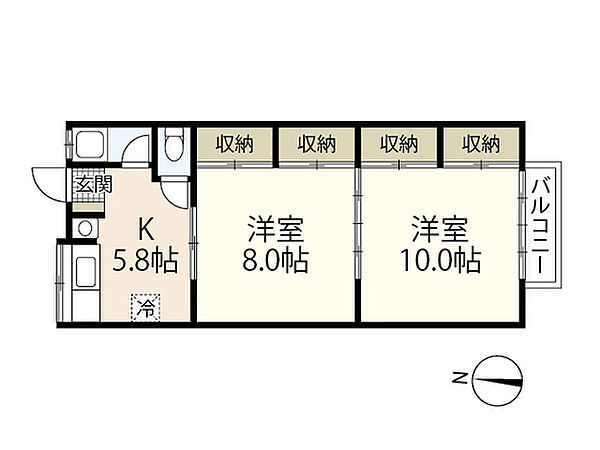 広島県広島市西区己斐中3丁目(賃貸アパート2K・2階・45.50㎡)の写真 その2