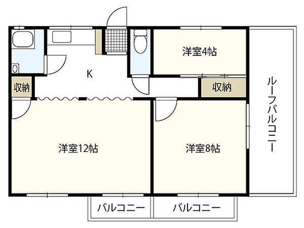 広島県広島市西区古江新町(賃貸マンション3K・4階・50.00㎡)の写真 その2