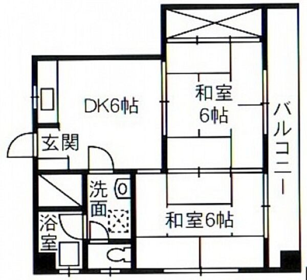 久保田ビル ｜広島県広島市東区光が丘(賃貸マンション2DK・2階・39.50㎡)の写真 その2