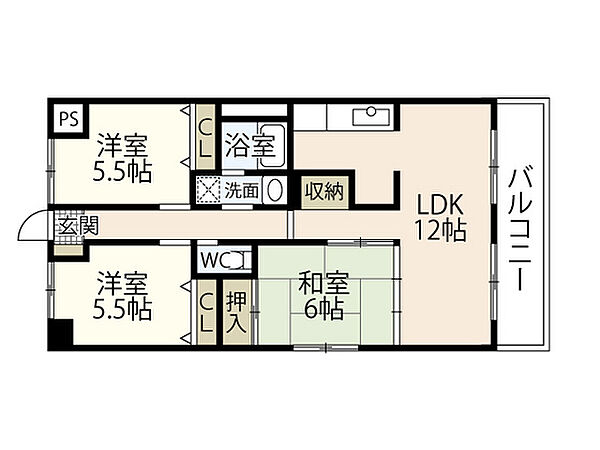 メープルヒル林 ｜広島県広島市西区己斐上2丁目(賃貸マンション3LDK・3階・62.50㎡)の写真 その2