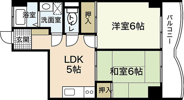 第3間ビル ｜広島県広島市中区宝町(賃貸マンション2DK・3階・44.71㎡)の写真 その2