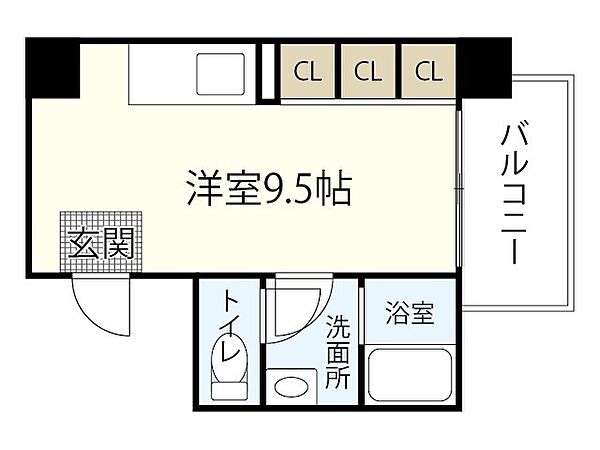 リバティ三篠 ｜広島県広島市西区三篠町3丁目(賃貸マンション1R・5階・28.12㎡)の写真 その2