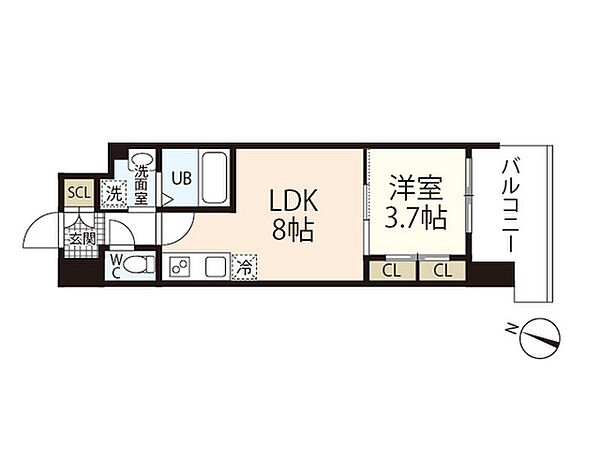 広島県広島市西区観音本町1丁目(賃貸マンション1LDK・6階・29.97㎡)の写真 その2