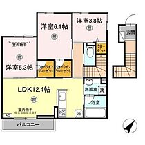 広島県広島市安佐南区大塚西1丁目（賃貸アパート3LDK・2階・67.95㎡） その1