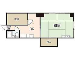 栗原ビル2 1Kの間取図画像