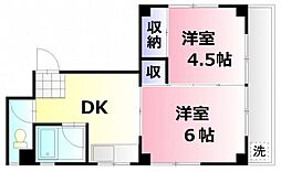 レジオン白島 2DKの間取図画像