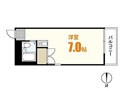 キングスフォーラム 1Kの間取図画像
