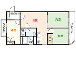T&K観光ビル1 3LDKの間取図画像