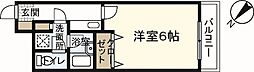 フローラル茶柱 1Kの間取図画像