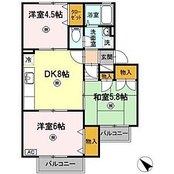 チャイブ 3DKの間取図画像