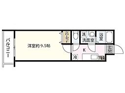 デルタ幟町 4階1Kの間取り