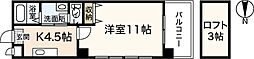 第13平勝ビル 1Kの間取図画像