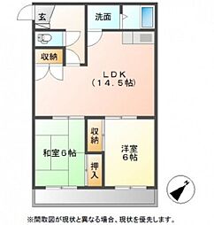 コーポ中仙道 2LDKの間取図画像