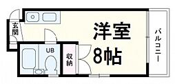 リバーサイド庚午 ワンルームの間取図画像