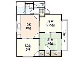メゾン山田B 3DKの間取図画像