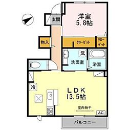 エスペランサ雅 1LDKの間取図画像