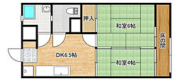 第一津広ビル 2DKの間取図画像