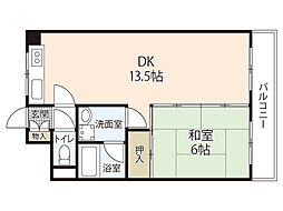 ジョイパレス南観音 1LDKの間取図画像