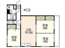 土井ビル 3LDKの間取図画像