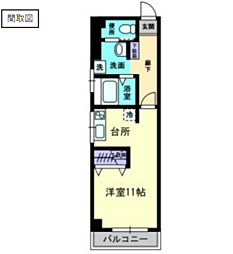 リバーウォーク広瀬 ワンルームの間取図画像