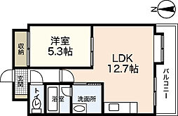 ニューワン河井ビル 1LDKの間取図画像