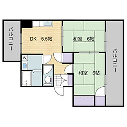 菱明ビル 2DKの間取図画像