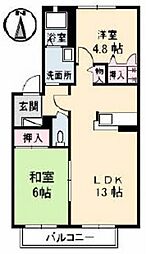 ソレイユさえき 2LDKの間取図画像
