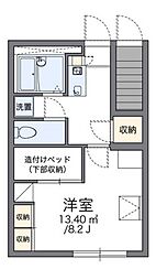 レオパレスヴィラアンソレイユ 1Kの間取図画像