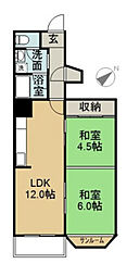 京急西広島マンション 2LDKの間取図画像