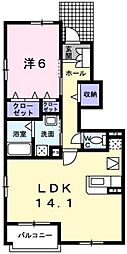 グラースA 1LDKの間取図画像