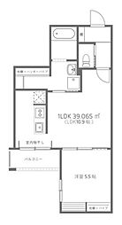 B.I HOUSE五日市 1LDKの間取図画像