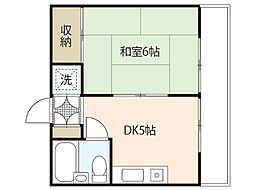 ヴィラ旭 1DKの間取図画像