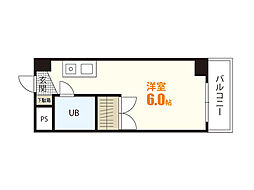 サウスヒルズ 1Kの間取図画像