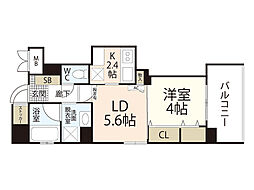 セントヒルズ幟町 1LDKの間取図画像