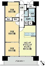 クレール牛田本町 3LDKの間取図画像