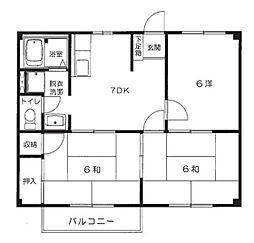 ニューシティ寺田 3DKの間取図画像