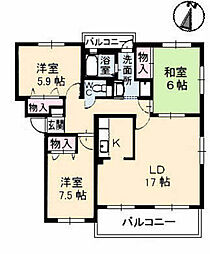 メゾン海老園DX 3LDKの間取図画像