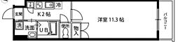 ヒルズ平和橋 1Kの間取図画像
