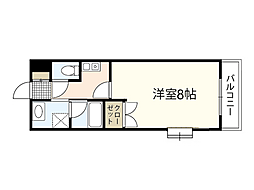 コーボレーション草津 1Kの間取図画像