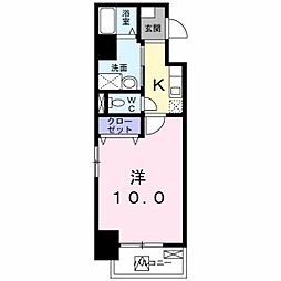ワンダフルパレスN1 1Kの間取図画像