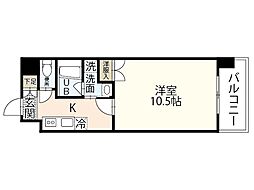 FLARE城北 1Kの間取図画像
